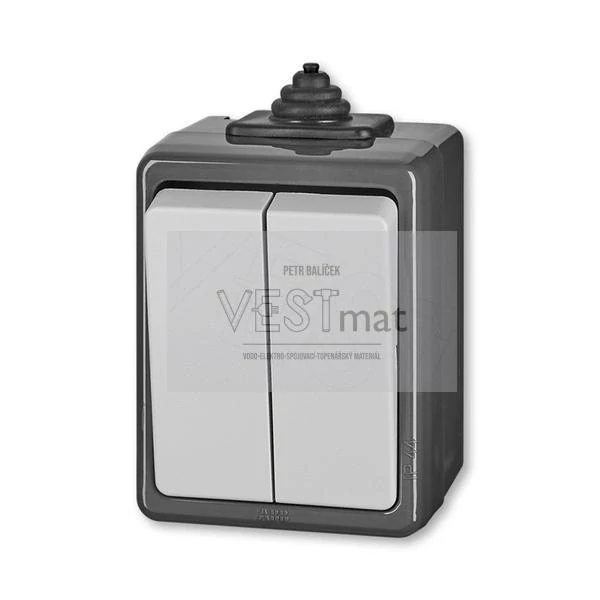 spínač č.5 3553-05929 S Praktik šedá IP44