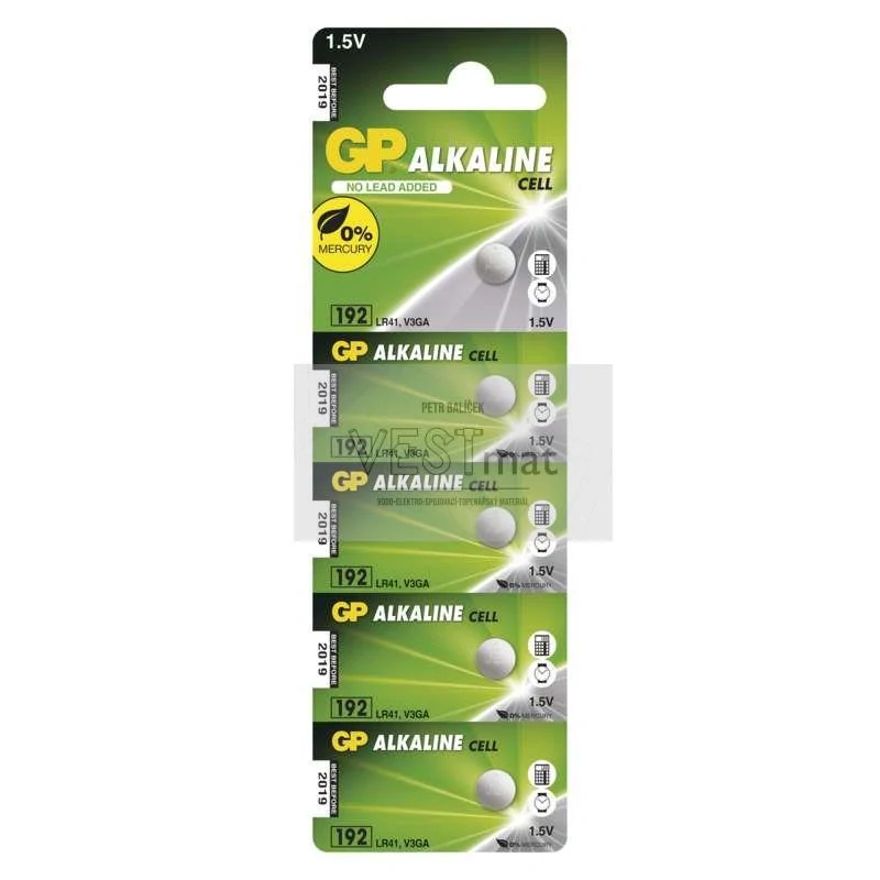 baterie GP 192F (LR41) 5BL alkalická knoflíková B13925