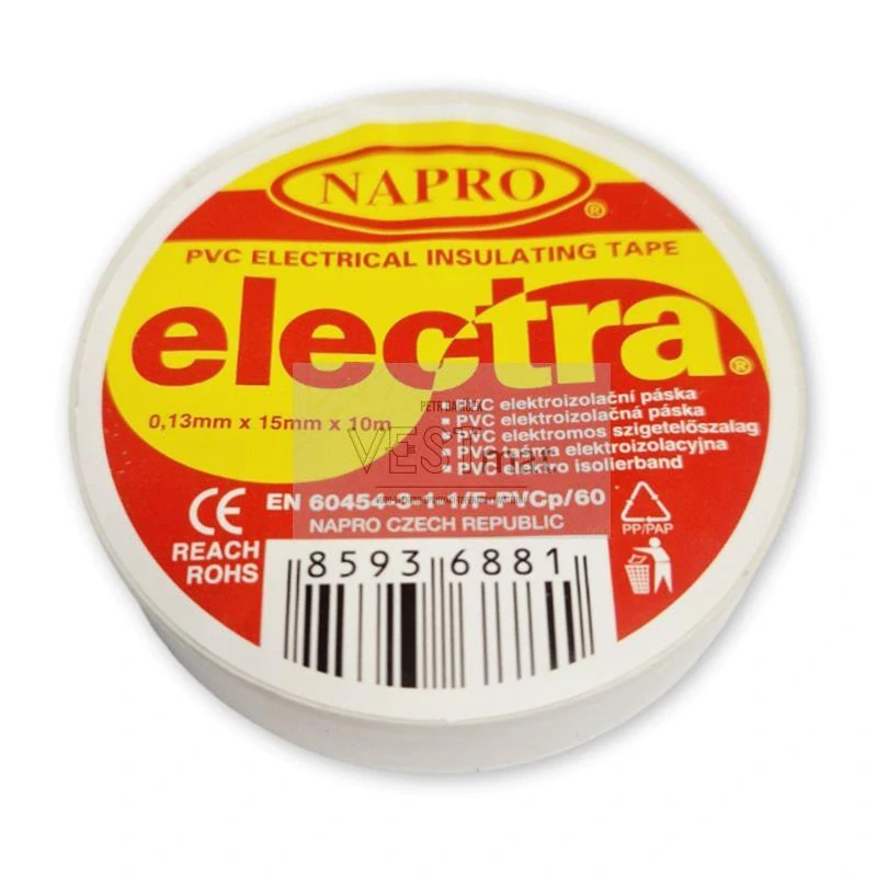 páska izolační 15mmx10m PVC - bílá