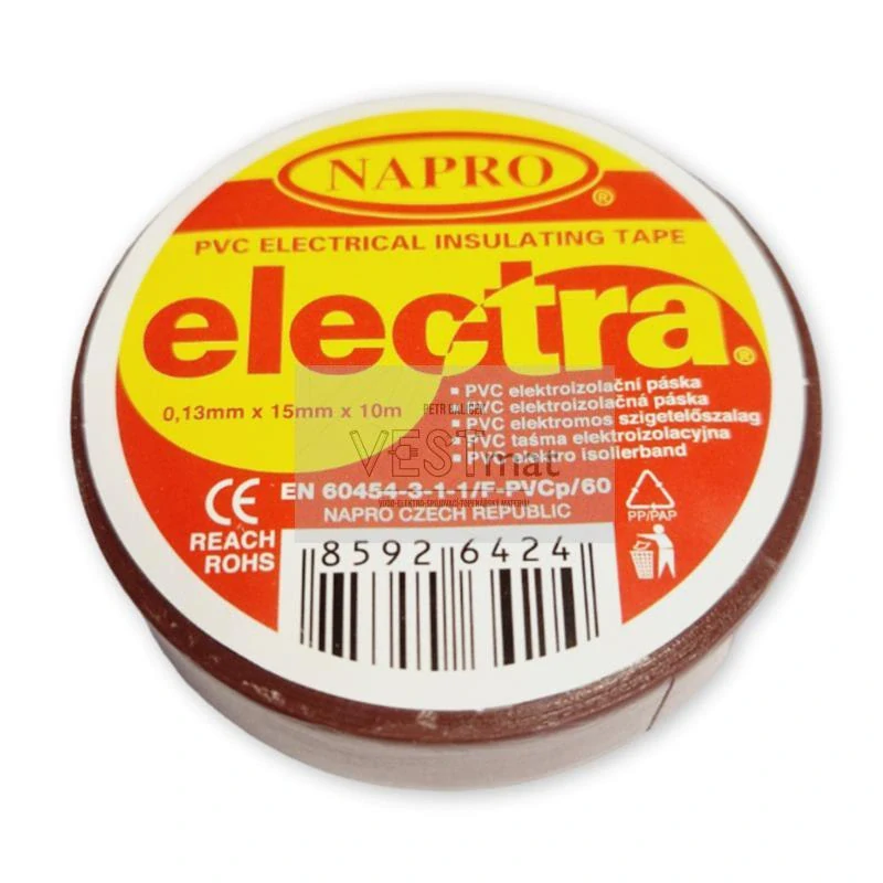 páska izolační 15mmx10m PVC - hnědá