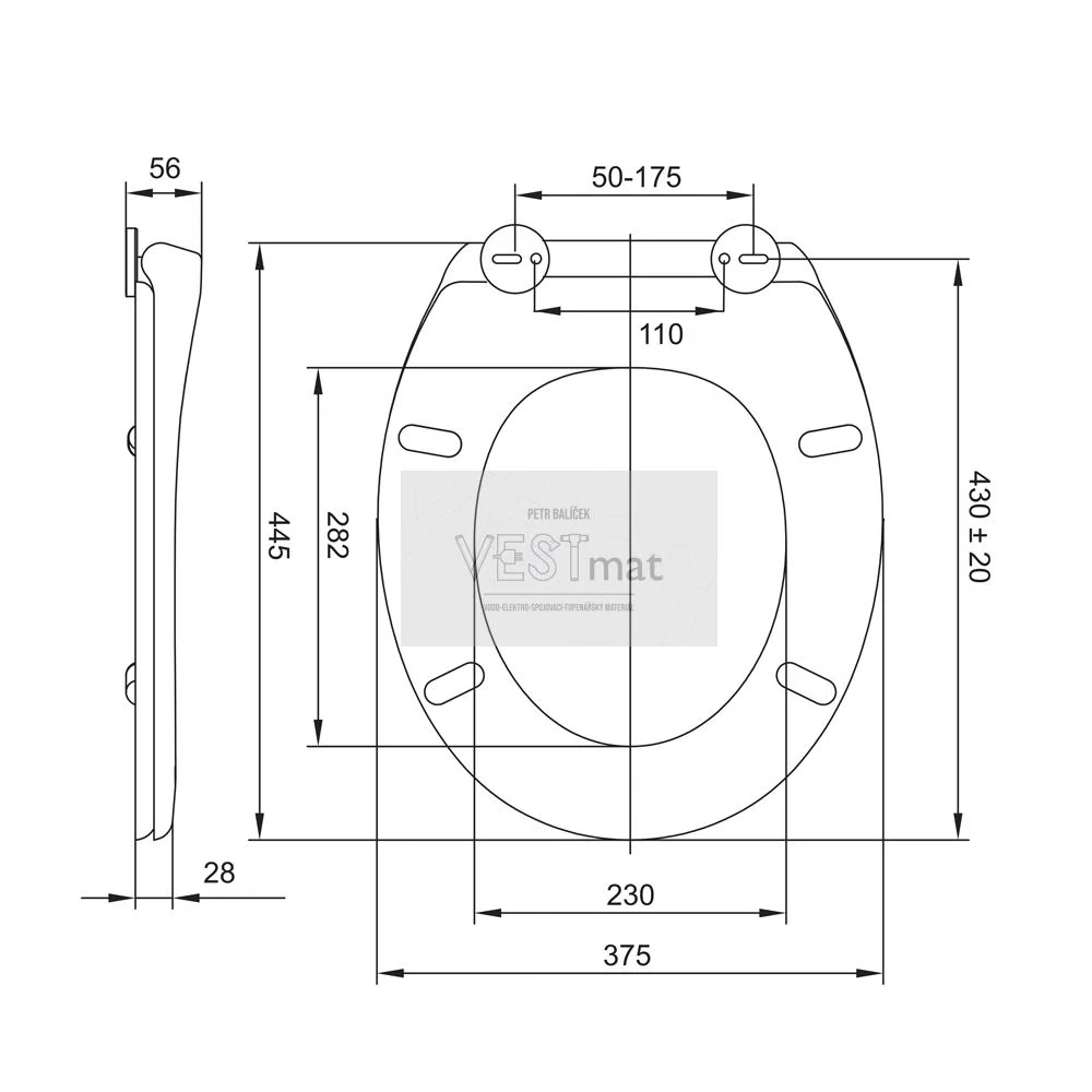 Mereo WC sedátko samozavírací
