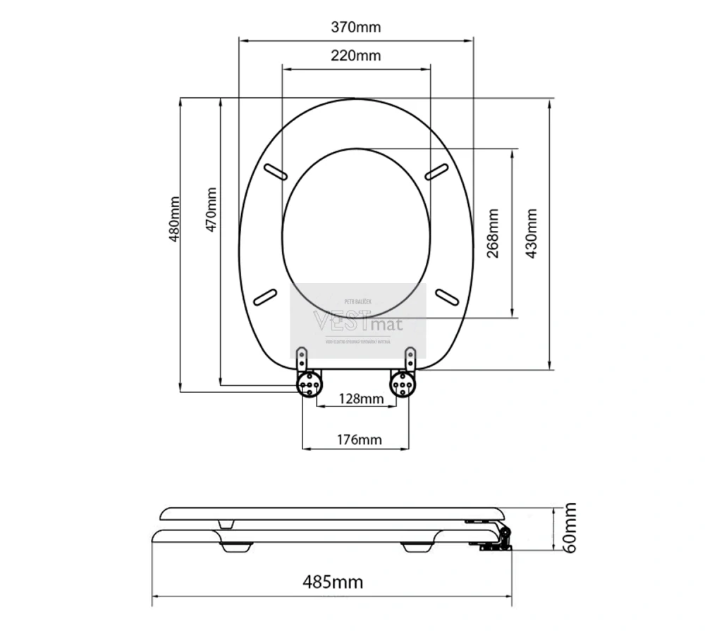 AQUALINE WC sedátko, třešeň