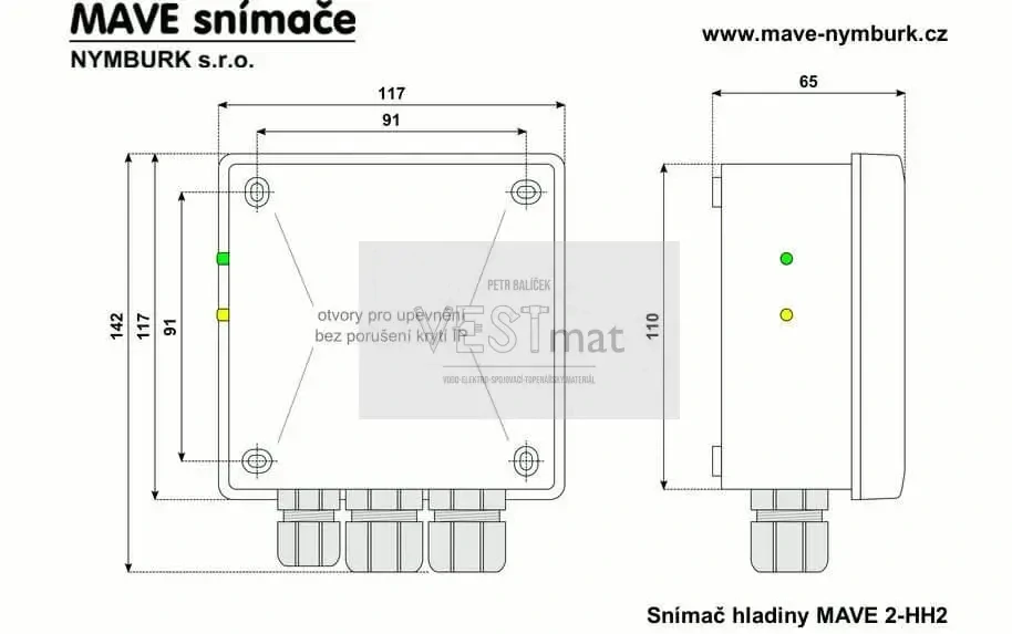 MAVE 2-HH2 snímání hladiny, ochrana/ovládání čerpadla (pro 230V, max. 1,5kW)