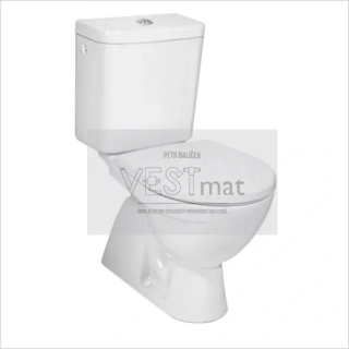 Klozet kombi s Dual Flush, odpad svislý, hluboké splachování, boční přívod, LYRA PLUS 