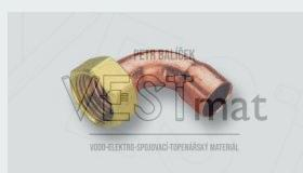 15 x 3/4" měděný oblouk 90° s převlečnou matkou A x PM