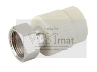 PPR přechodka 25 x 3/4" s převlečnou maticí, plast 