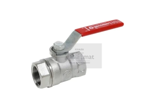 Giacomini - Kulový kohout 1 1/2" s vnitřními závity, ovládací páčkou - červená, chromovaný 