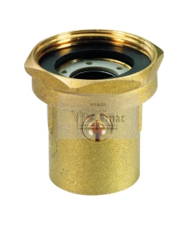 Giacomini - 6/4" x 1" Šroubení k čerpadlu s vestavěným kulovým kohoutem, vnitřní závity, mosaz