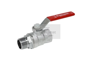 Giacomini - Kulový kohout 1" s ovládací páčkou - červená, vnější x vnitřní závit, chromovaný