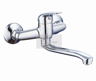 PLUTO, Dřezová stěnová baterie, rozteč 150 mm, tvarované ramínko