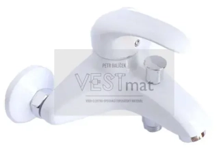 PERLA, vanová stěnová baterie bez příslušenství, rozteč 150 mm, klik-klak - bílá-chrom