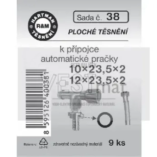 Sada těsnění 10 x 23,5 x 2 mm, 12 x 23,5 x 2 mm k připojovacím hadičkám k pračce