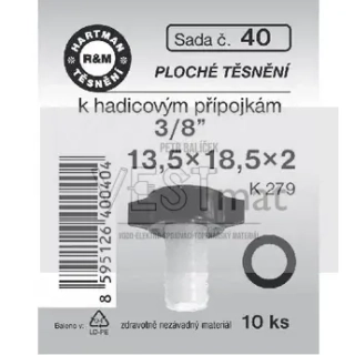 Sada těsnění 3/8" 13,5 x 18,5 x 2 mm do šroubení k připojovacím hadičkám