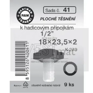 Sada těsnění 1/2" 18 x 23,5 x 2 mm k připojovacím hadičkám do šroubení