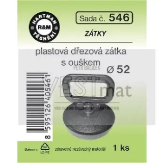Sada zátky s ouškem průměr 52 mm, plast