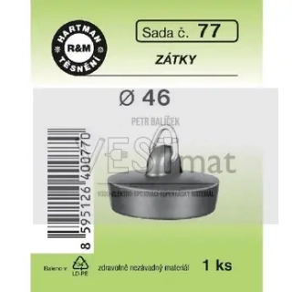 Zátka průměr 46 mm pro umyvadlo, dřez, vanu, pryž
