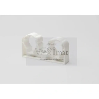 Příchytka dvojitá se třmenem 2x18 mm bílá UNI 