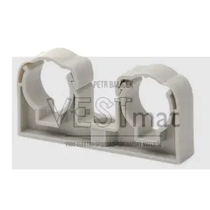 Příchytka dvojitá se třmenem 2x20 mm šedá UNI