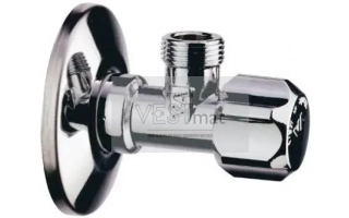 ALBERTONI 1/2“ x 3/4“ rohový ventil bez matky s růžicí nerez