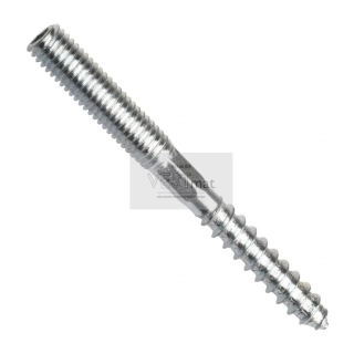 Kombinovaný šroub se dvěma závity (metrický/do dřeva), drážka torx, ocel, zinek bílý, M8x120 mm
