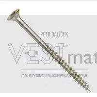 Univerzální vrut, zápustná hlava, drážka torx, částečný závit, zinek žlutý, 5.0x80/50 mm