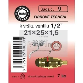 Sada těsnění fíbrové 1/2" 21 x 25 x 1,5 mm k vršku ventilu 