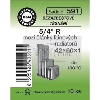 Sada těsnění bezazbestové 5/4" R 42 x 60 x 1 mm k topenářskému radiátorovému šroubení