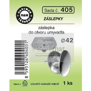 Sada záslepka umyvadlová, průměr 42 mm, chrom