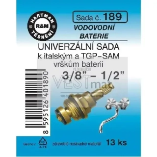 Sada univerzální k italským a TGP SAM vrškům baterií, 3/8" - 1/2", pryž