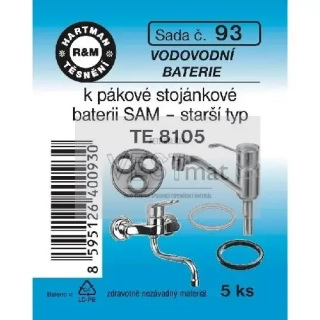Sada těsnění ke stojánkové pákové baterii SAM TE 8105, starší typ, balení 5 ks, pryž