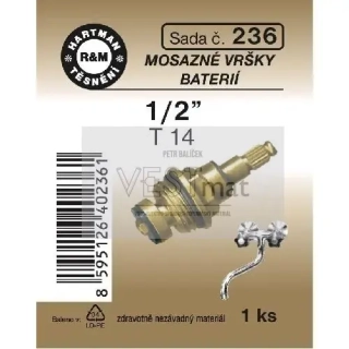 Sada vršku k baterii T 14 1/2", mosaz
