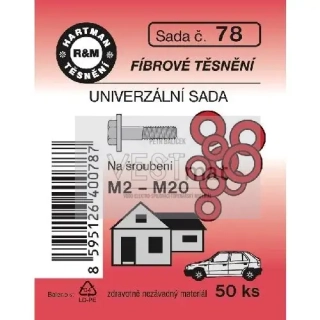  Sada těsnění fíbrové univerzální pro domácnost, balení 50 ks