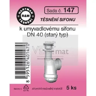  Sada těsnění k starému umyvadlovému sifonu, DN 40, pryž