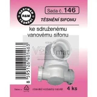  Sada těsnění k starému sdruženému vanovému sifonu, pryž