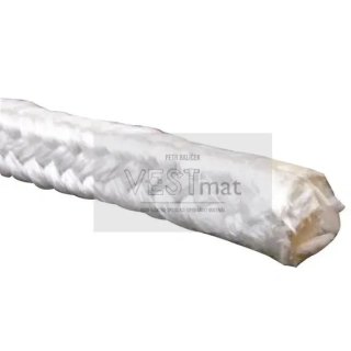 Šňůra skleněná ucpávková PS 000 6 x 6 mm pro utěsnění a izolaci poklopů, vík kotlů, krbů, balení 2 m
