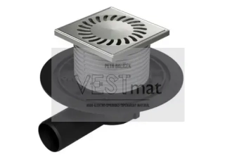 Podlahová vpusť boční univerzální D 50 s plastovým rámečkem, límec (381 A)