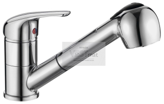 AQUALINE 40 stojánková dřezová baterie s výsuvnou sprškou, chrom