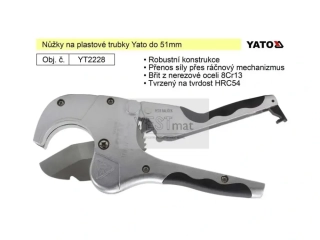 Nůžky na plastové trubky Yato do 51mm