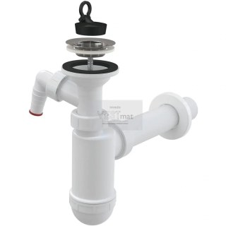 sifon umyvadlový DN 40, s nerezovou mřížkou a přípojkou, plastový