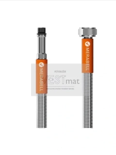 Merabell Aqua M10x1 G3/8" - 35 cm, připojovací hadice k vodovodní baterii 35 cm s prodlouženým krkem do baterie - 1ks