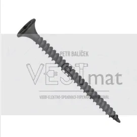 Šroub do sádrokartonové desky EN 14566, zápustná hlava, jemný závit do plechu dvouchodý, TMN, drážka Phillips, fosfát, 3.5 x 19 mm