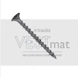 Šroub do sádrokartonové desky EN 14566, zápustná hlava, COARSE hrubý závit do dřeva jednochodý, THN, drážka Phillips, fosfát, 3.8x25 mm 