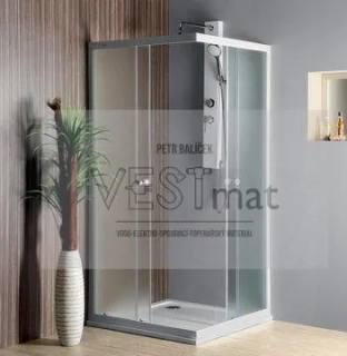 ALAIN čtvercová sprchová zástěna 900x900mm, sklo Brick