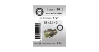 Sada těsnění 1/2" 15 x 24 x 2 mm k připojovacím hadičkám na šroubení, pryž