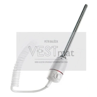 Tyč topná 600W bílá+termostat+odbočka T chrom TRINNITY