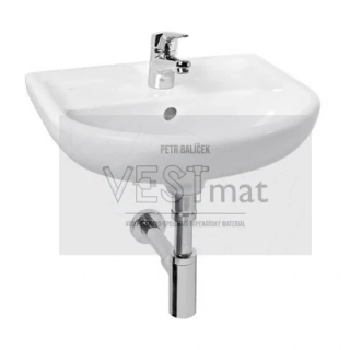 Umyvadlo 60x49 cm, otvor pro baterii uprostřed, LYRA PLUS