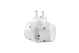 Adaptér zásuvkový 5323-23 B 2x2P+T 1x2P bílá