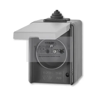 zásuvka 5518-2929 S 2P+T víčko Praktik šedá IP44