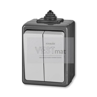 spínač č.5 3553-05929 S Praktik šedá IP44