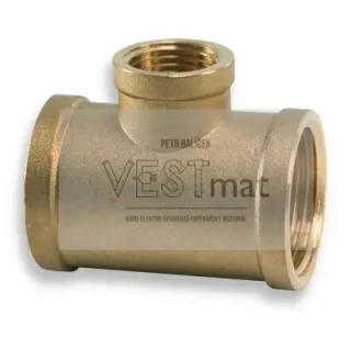 Mosazný T-kus redukovaný 1" x 1/2" x 1"